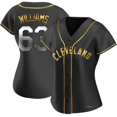 Women's Gavin Williams Cleveland Guardians Replica Black Golden Alternate Jersey