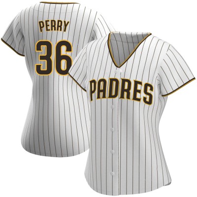 Women's Gaylord Perry San Diego Padres Authentic White/Brown Home Jersey