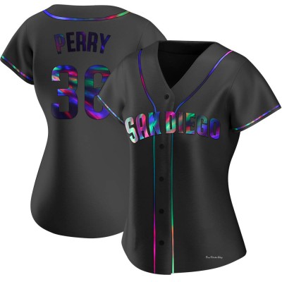 Women's Gaylord Perry San Diego Padres Replica Black Holographic Alternate Jersey