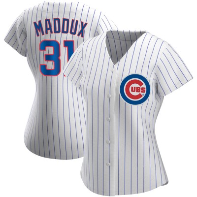 Women's Greg Maddux Chicago Cubs Authentic White Home Jersey