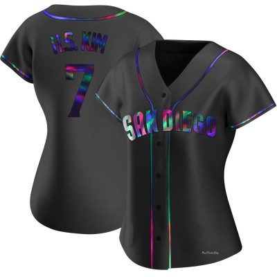 Women's Ha-Seong Kim San Diego Padres Replica Black Holographic Alternate Jersey