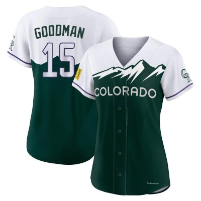 Women's Hunter Goodman Colorado Rockies Authentic Green 2022 City Connect Jersey