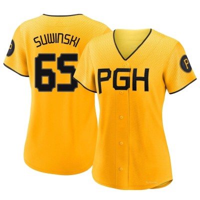 Women's Jack Suwinski Pittsburgh Pirates Authentic Gold 2023 City Connect Jersey