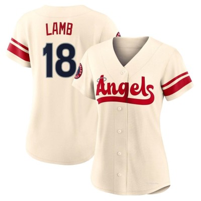 Women's Jake Lamb Los Angeles Angels Authentic Cream 2022 City Connect Jersey