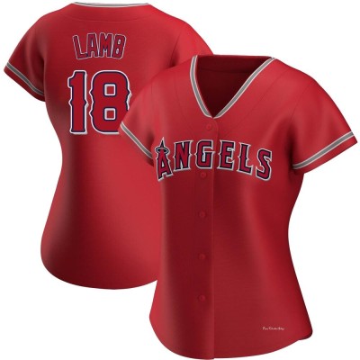 Women's Jake Lamb Los Angeles Angels Authentic Red Alternate Jersey