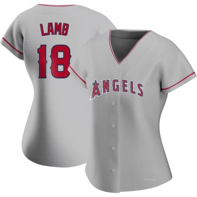 Women's Jake Lamb Los Angeles Angels Authentic Silver Road Jersey