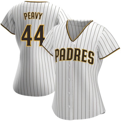 Women's Jake Peavy San Diego Padres Replica White/Brown Home Jersey