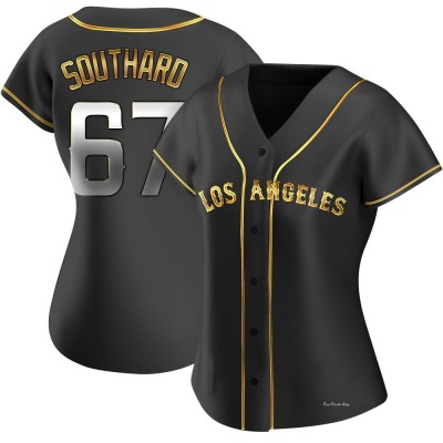 Women's Jared Southard Los Angeles Angels Replica Black Golden Alternate Jersey