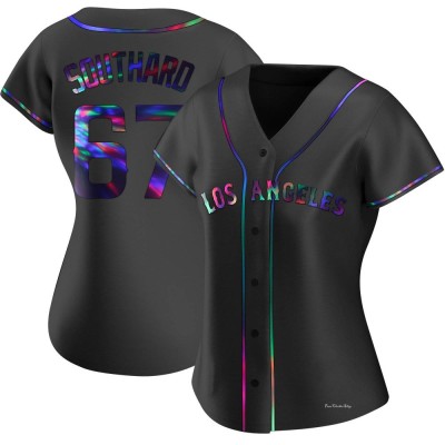 Women's Jared Southard Los Angeles Angels Replica Black Holographic Alternate Jersey