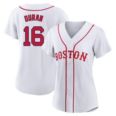 Women's Jarren Duran Boston Red Sox Authentic White 2021 Patriots' Day Jersey