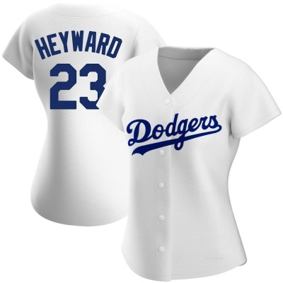 Women's Jason Heyward Los Angeles Dodgers Authentic White Home Jersey