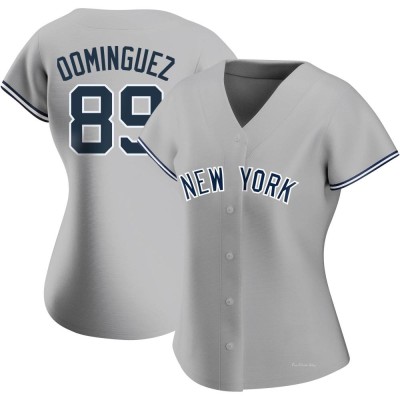 Women's Jasson Dominguez New York Yankees Authentic Gray Road Name Jersey