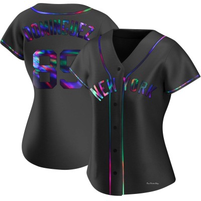 Women's Jasson Dominguez New York Yankees Replica Black Holographic Alternate Jersey