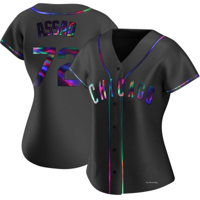 Women's Javier Assad Chicago Cubs Replica Black Holographic Alternate Jersey