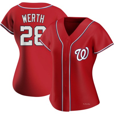 Women's Jayson Werth Washington Nationals Authentic Red Alternate Jersey