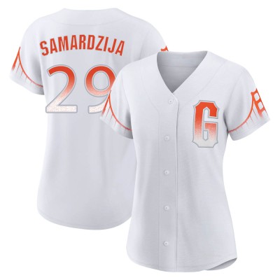 Women's Jeff Samardzija San Francisco Giants Authentic White 2021 City Connect Jersey