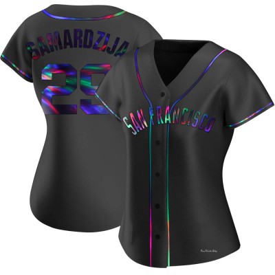 Women's Jeff Samardzija San Francisco Giants Replica Black Holographic Alternate Jersey