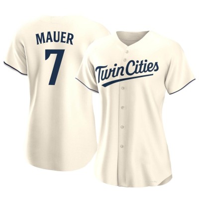 Women's Joe Mauer Minnesota Twins Authentic Cream Alternate Jersey