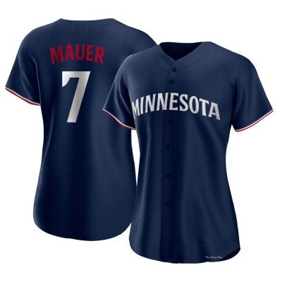 Women's Joe Mauer Minnesota Twins Authentic Navy Alternate Jersey