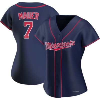 Women's Joe Mauer Minnesota Twins Authentic Navy Alternate Team Jersey