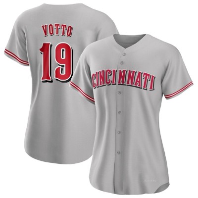 Women's Joey Votto Cincinnati Reds Authentic Gray Road Jersey