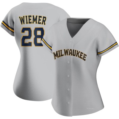 Women's Joey Wiemer Milwaukee Brewers Authentic Gray Road Jersey