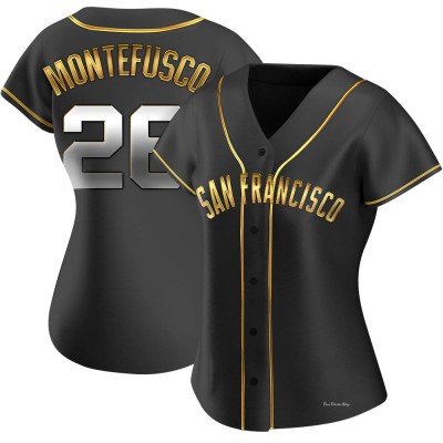 Women's John Montefusco San Francisco Giants Replica Black Golden Alternate Jersey