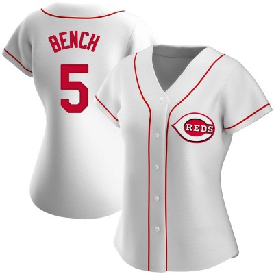 Women's Johnny Bench Cincinnati Reds Authentic White Home Jersey