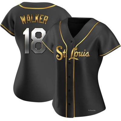 Women's Jordan Walker St. Louis Cardinals Replica Black Golden Alternate Jersey