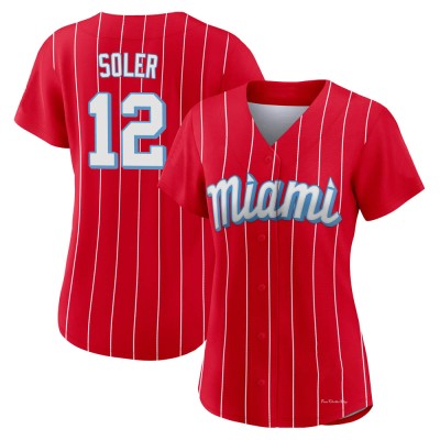 Women's Jorge Soler Miami Marlins Authentic Red 2021 City Connect Jersey