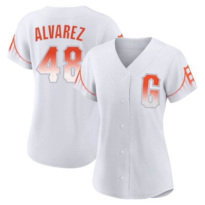 Women's Jose Alvarez San Francisco Giants Authentic White 2021 City Connect Jersey