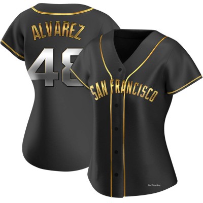 Women's Jose Alvarez San Francisco Giants Replica Black Golden Alternate Jersey