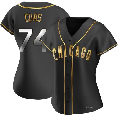 Women's Jose Cuas Chicago Cubs Replica Black Golden Alternate Jersey