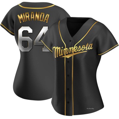 Women's Jose Miranda Minnesota Twins Replica Black Golden Alternate Jersey