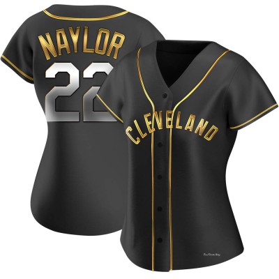 Women's Josh Naylor Cleveland Guardians Replica Black Golden Alternate Jersey