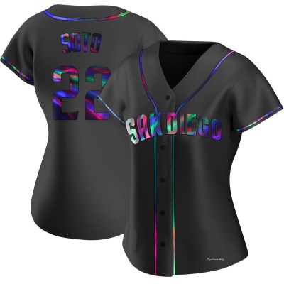 Women's Juan Soto San Diego Padres Replica Black Holographic Alternate Jersey