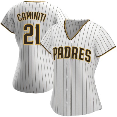 Women's Ken Caminiti San Diego Padres Authentic White/Brown Home Jersey