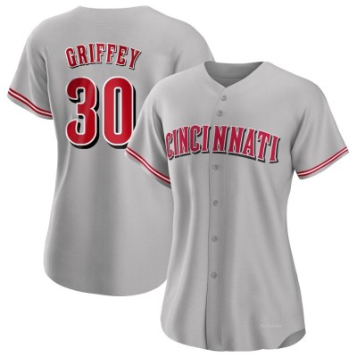 Women's Ken Griffey Cincinnati Reds Authentic Gray Road Jersey