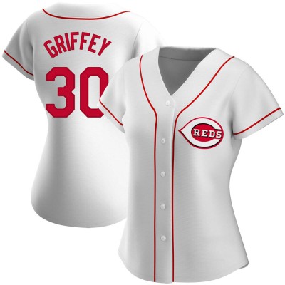 Women's Ken Griffey Cincinnati Reds Replica White Home Jersey