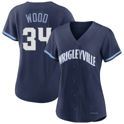 Women's Kerry Wood Chicago Cubs Replica Navy 2021 City Connect Jersey