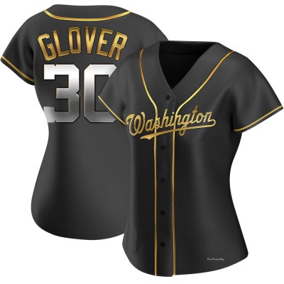 Women's Koda Glover Washington Nationals Replica Black Golden Alternate Jersey