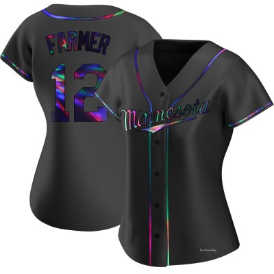 Women's Kyle Farmer Minnesota Twins Replica Black Holographic Alternate Jersey