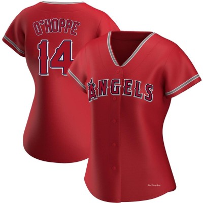 Women's Logan O'Hoppe Los Angeles Angels Authentic Red Alternate Jersey