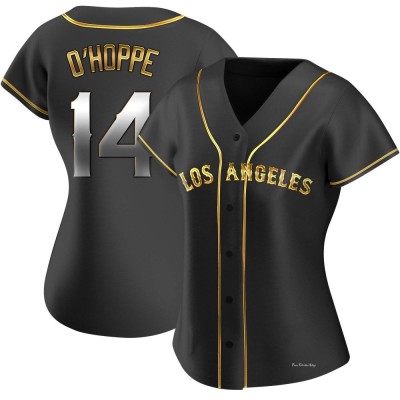 Women's Logan O'Hoppe Los Angeles Angels Replica Black Golden Alternate Jersey