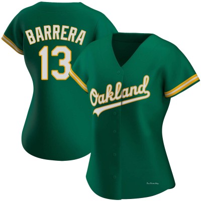 Women's Luis Barrera Oakland Athletics Authentic Green Kelly Alternate Jersey