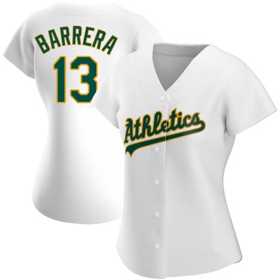 Women's Luis Barrera Oakland Athletics Replica White Home Jersey