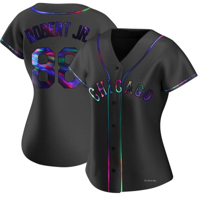 Women's Luis Robert Jr. Chicago White Sox Replica Black Holographic Alternate Jersey