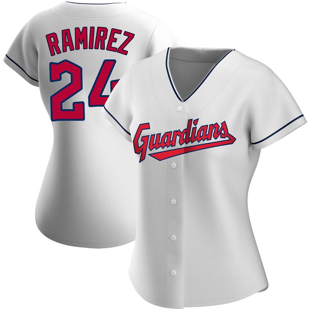 Women's Manny Ramirez Cleveland Guardians Replica White Home Jersey ...