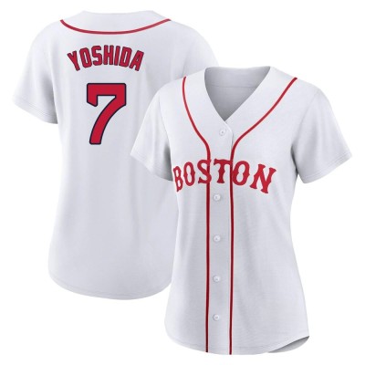 Women's Masataka Yoshida Boston Red Sox Authentic White 2021 Patriots' Day Jersey