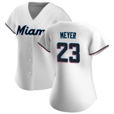 Women's Max Meyer Miami Marlins Authentic White Home Jersey